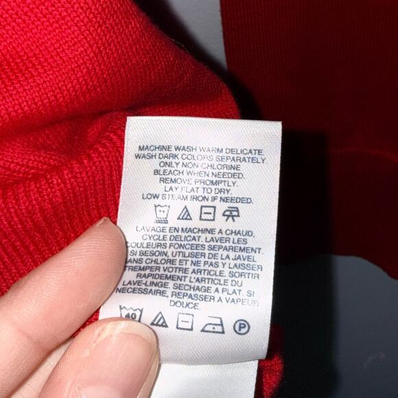 Lands End Womens Holiday Sweater Present Gifts Size XL Red 100% Supima Cotton - Picture 6 of 7